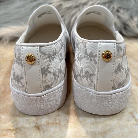 Michael Kors Women’s Keaton Slip-On Logo Sneakers-White Logo - Picture 5 of 8